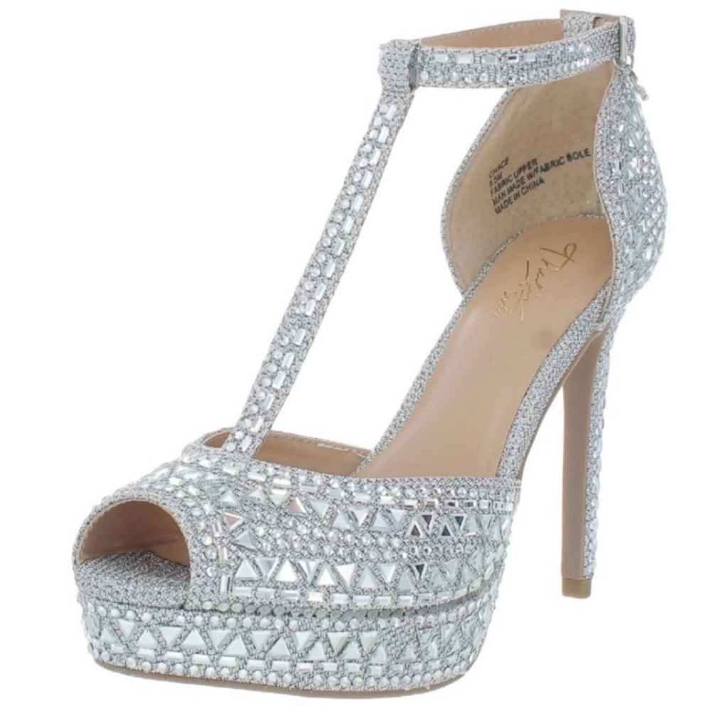 Thalia Sodi NWT Stunning Chace Ankle Strap Peep Toe Rhinestone Heels (SH079) - Picture 1 of 12